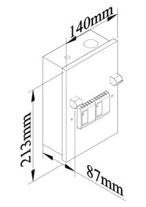 Kích thước của thiết bị cắt lọc sét GLOBAL PLP140 HDC